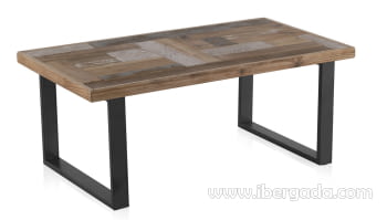 Mesa de Centro Rectangular Madera/Metal (110x60)