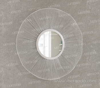 Espejo Redondo Celeste Plata (85x85)