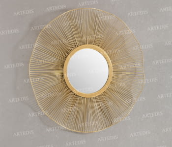 Espejo Redondo Celeste Oro (85x85)