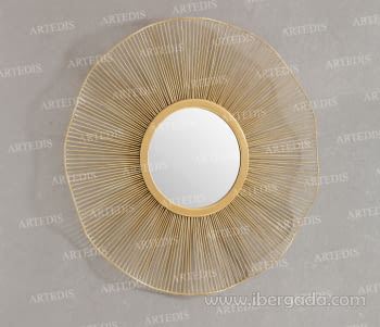 Espejo Redondo Celeste Oro (85x85)