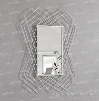 Espejo Rectangular Dione Plata (110x80)