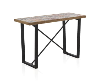 Consola Madera Ceramica/Metal (125x50x80)