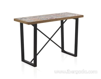Consola Madera Ceramica/Metal (125x50x80)