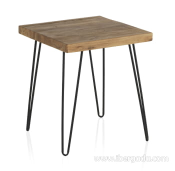 Mesa Auxiliar Cuadrada Madera Olmo Viejo  (45x45x52)