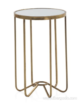 Mesa Auxiliar Redonda Metalica Oro  (39x39x60)