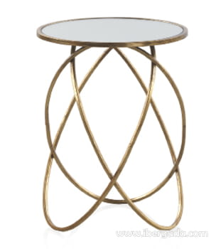 Mesa Auxiliar Redonda Metal Oro  (44x44x58)