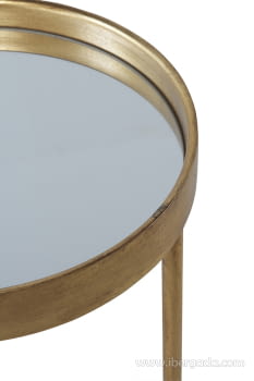 Mesa Auxiliar Redonda Metal Dorada  (40x40x54)-2