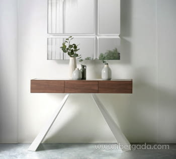 Consola Vik Nogal/Blanco (120x33x80)