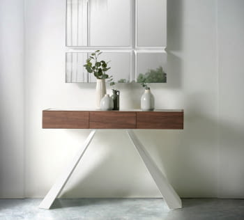 Consola Vik Nogal/Blanco (120x33x80)