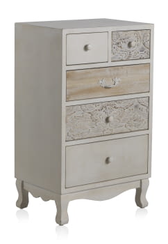 Cómoda Sania Madera 5 Cajones  (50x35x82)
