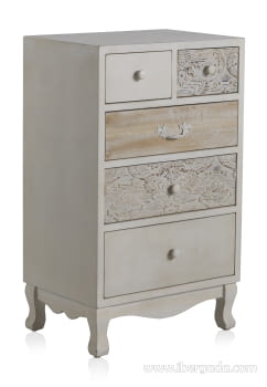 Cómoda Sania Madera 5 Cajones  (50x35x82)