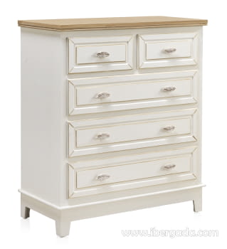Cómoda Brenda Madera 5 Cajones  (80x40x92)
