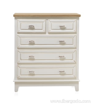 Cómoda Brenda Madera 5 Cajones  (80x40x92)-3