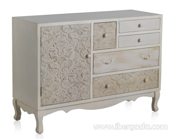 Aparador Sania Madera 5 Cajones y 1 Puerta  (108x40x77,5)