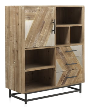 Aparador Layham Madera 1 Puerta 3 Cajones 5 Huecos  (100x43x117)