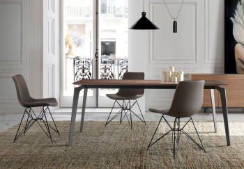 Mesa de Comedor Zeus Nogal/Negro (180x90)