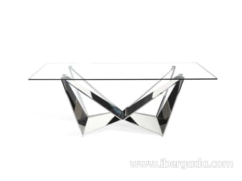 Mesa de Comedor Paris Cristal/Acero (220x100)