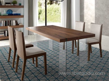 Mesa de Comedor Corfu Nogal/Cristal (180x90)
