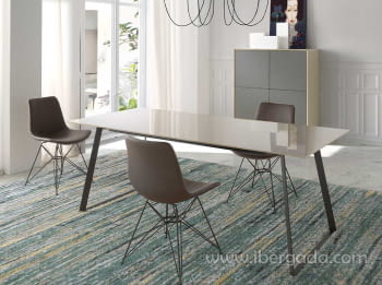 Mesa de Comedor Victoria Moka/Negro (200x90)