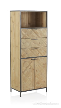 Estantería Dembledy Madera 3 Cajones 2 Puertas 1 Hueco (60x38x158)