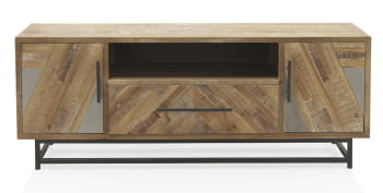 Mueble TV Layham Madera 2 Puertas 1 Cajón 1 Hueco (150x47x57)