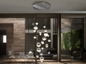 Lampara Sphere 27L Cromo Dimable con Bluetooth Grande (80x80)
