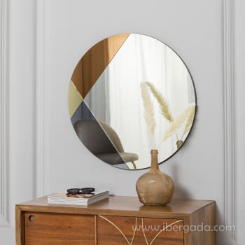 Espejo Redondo Art Deco Multicolor (70x70)