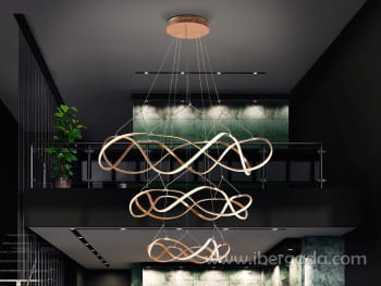 Lampara Molly 3 Aros Oro Rosa Dimmable (110x110)