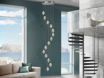 Lámpara Rocio 14L Cromo Dimmable Bluetooth Grande (50x50)