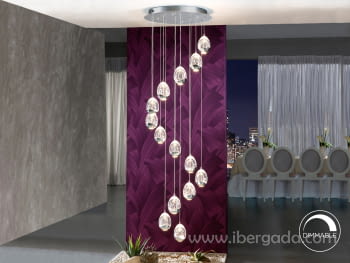 Lampara  Rocio Cromo 14L Dimmable Bluetooth (50x50)
