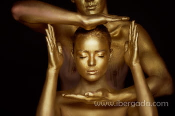 Fotografía Chico y Chica Oro (120x80)