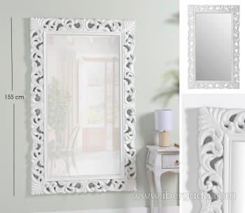 Espejo Rectangular Barroco Blanco (155x95)