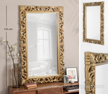 Espejo Rectangular Barroco Oro Patinado (155x95)