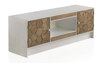 Mueble TV Magnolia 2 Puertas 2 Cajones Blanco (140x40x50)