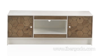 Mueble TV Magnolia 2 Puertas 2 Cajones Blanco (140x40x50)-2