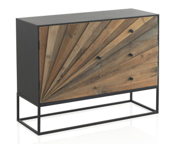 Aparador Lotus 1 Puerta 3 Cajones Multicolor (105x40x80)