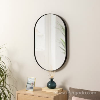 Espejo Ovalado Negro (72x44)