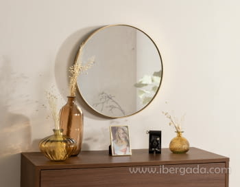 Espejo Redondo Dorado (50x50)