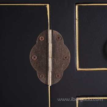 Consola Oriente Negro/Oro 3 cajones 4 puertas (95x26x90) - 3