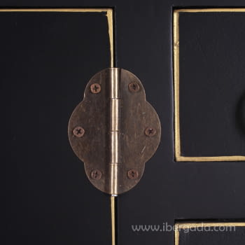 Consola Oriente Negro/Oro 6 cajones 2 puertas (63x26x80) - 3