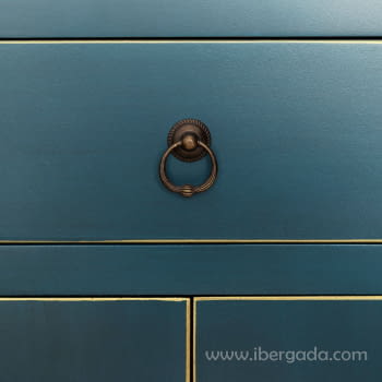 Armario Oriente Azul/Oro 3 cajones 4 puertas (63x33x131) - 4