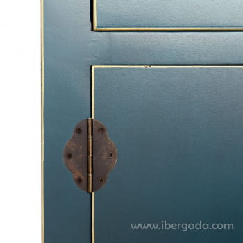Armario Oriente Azul/Oro 3 cajones 4 puertas (63x33x131) - 5