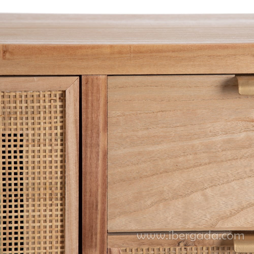 Taquillón Priddy Natural/Ratán 4 cajones 1 puerta (80x40x82)-7