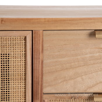 Taquillón Priddy Natural/Ratán 4 cajones 1 puerta (80x40x82)-7