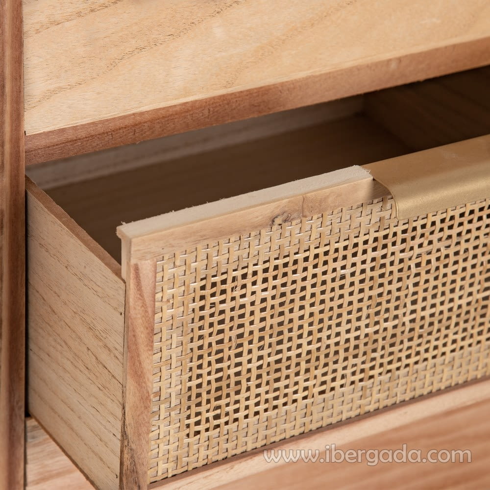 Taquillón Priddy Natural/Ratán 4 cajones 1 puerta (80x40x82)-8