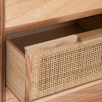 Taquillón Priddy Natural/Ratán 4 cajones 1 puerta (80x40x82)-8