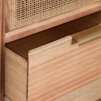 Taquillón Priddy Natural/Ratán 4 cajones 1 puerta (80x40x82)-9