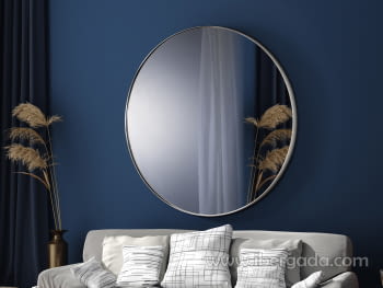 Espejo Orio Redondo Plata (120x120)
