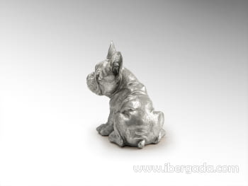Figura Bulldog Frances Plata Pequeño (25x22) - 2