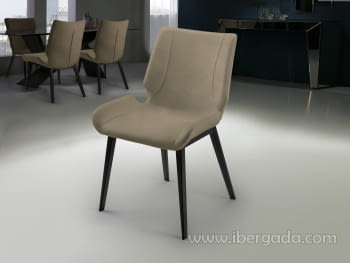 Silla Kiara Negro/Beige (54x56x83)